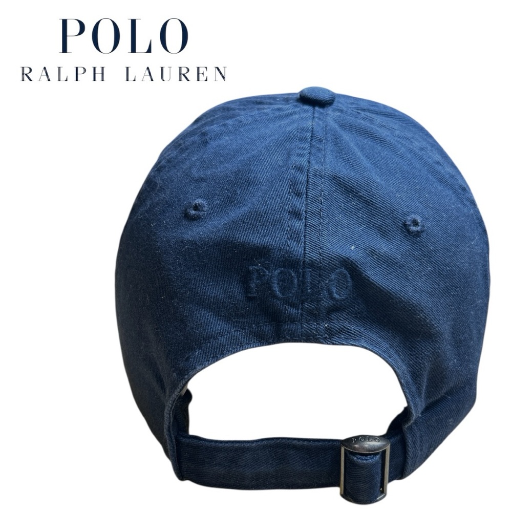 Polo Ralph Lauren VINTAGE Y2K #3 Navy Blue‎ Adjustable Hat - Picture 4 of 5